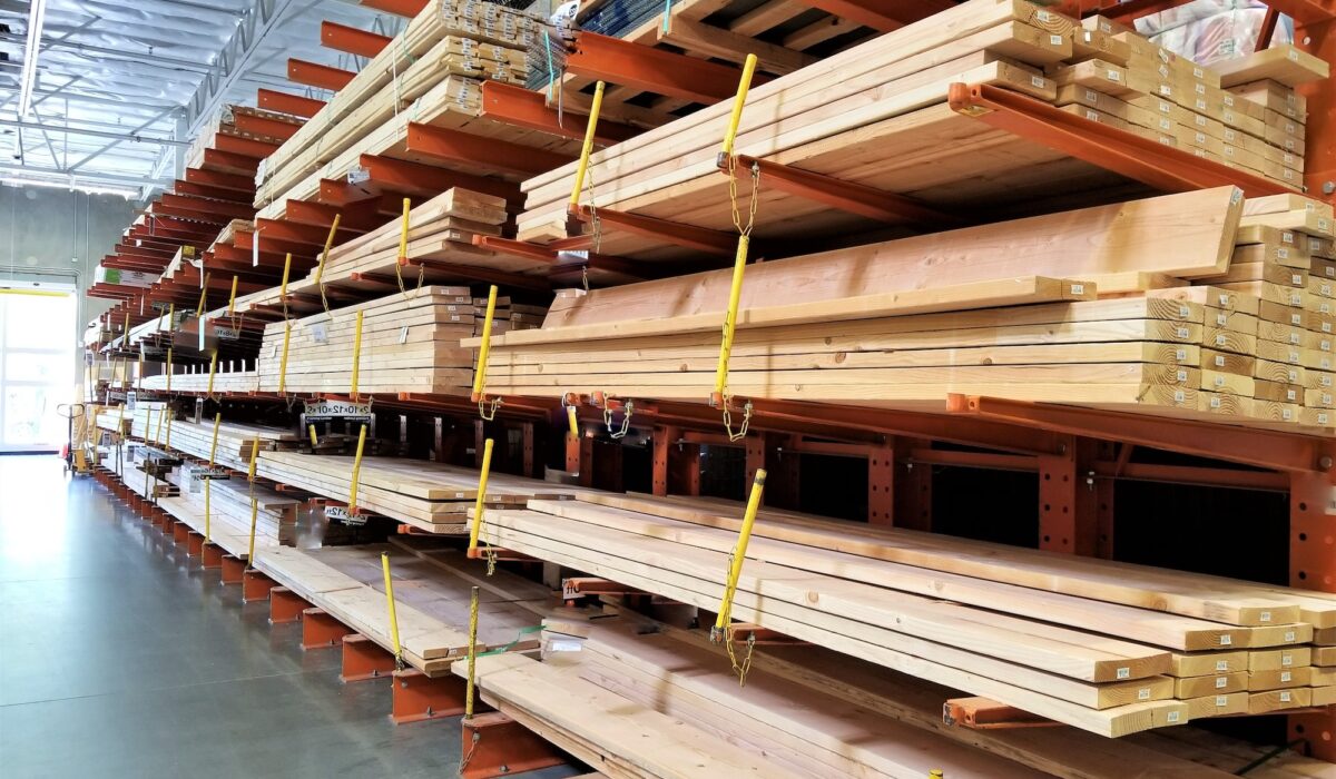 Construction! Shelves of lumber in the Lumber Yard!